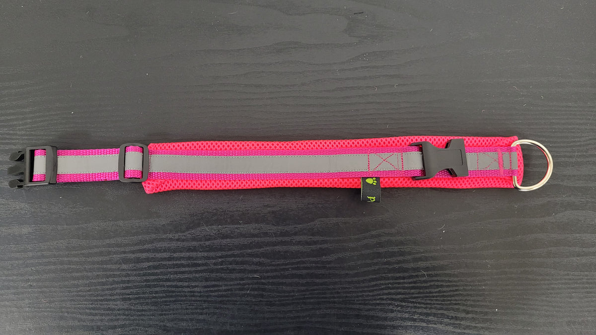 Halsband mit Zugentlastung, mit Reflektorband, weich gepolstert, Gr. M