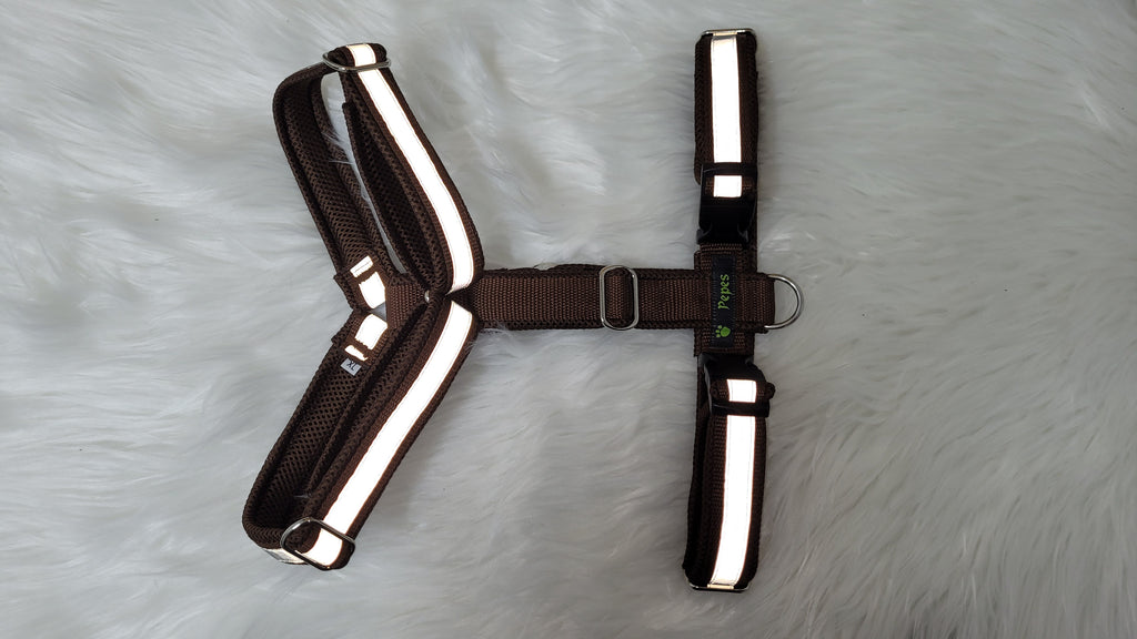 Führgeschirr Gr. S mit Reflektorband (aus 25 mm breitem Gurtband) mit Metall Schiebern