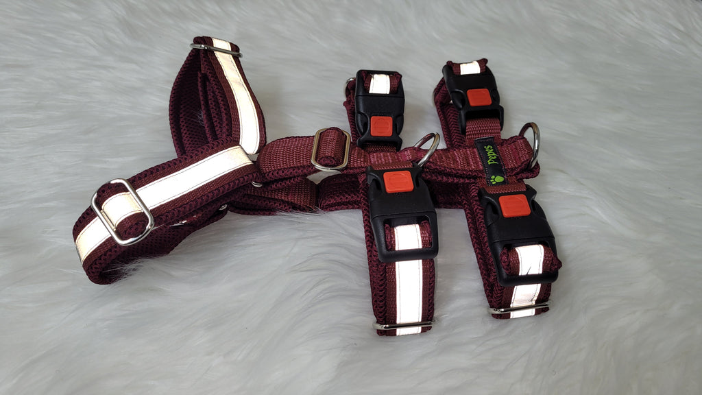 Sicherheitsgeschirr Gr. L mit Reflektorband (aus 25 mm breitem Gurtband) mit Metall Schiebern