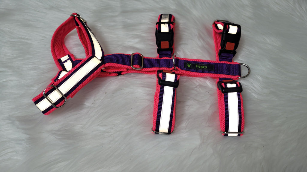 Sicherheitsgeschirr Gr. L mit Reflektorband (aus 25 mm breitem Gurtband) mit Metall Schiebern