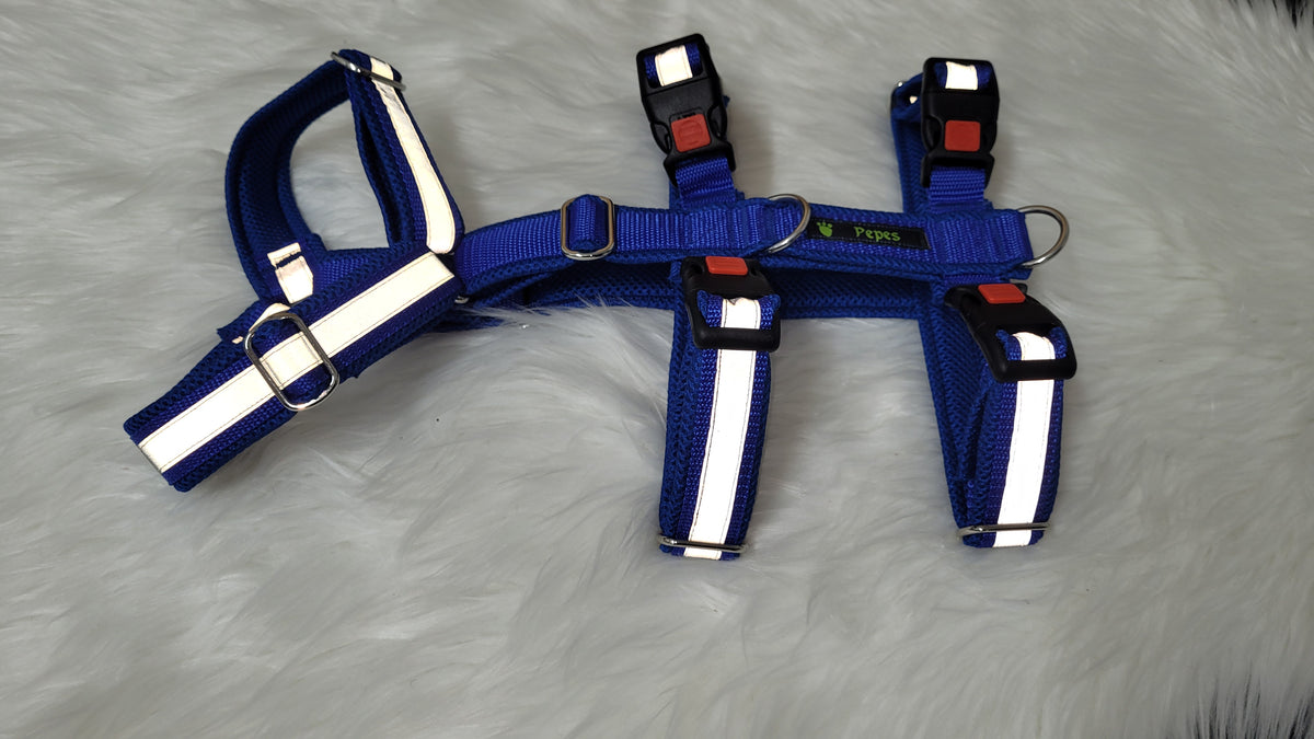 Sicherheitsgeschirr Gr. M mit Reflektorband (aus 25 mm breitem Gurtband) mit Metall Schiebern