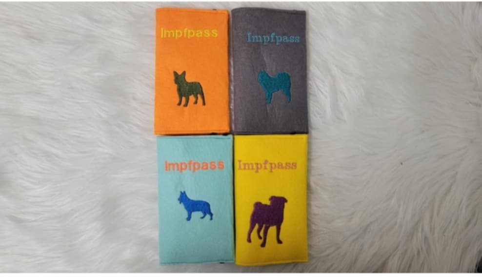 Impfpasshülle, aufklappbar